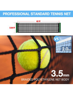 Red de Tenis Profesional VANCL 12.8m Resistente Impermeable 2