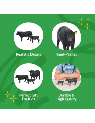 Vaca Angus y Ternero - Big Country Toys - Juguetes de Granja