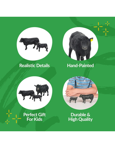Vaca Angus y Ternero - Big Country Toys - Juguetes de Granja