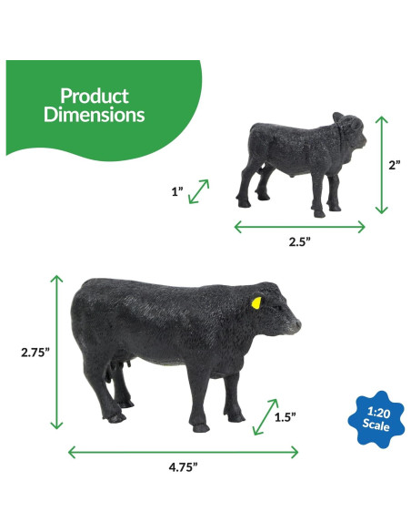 Vaca Angus y Ternero - Big Country Toys - Juguetes de Granja