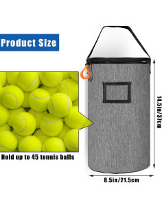 Cesta de Pelotas de Tenis VISEMAN 45 Pelotas Capacidad 36.8cm 2