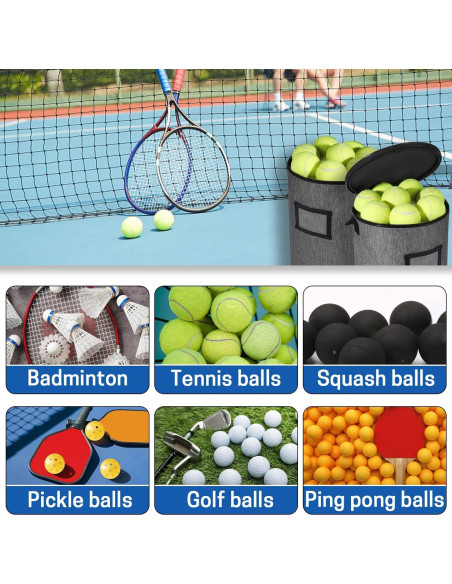 Cesta de Pelotas de Tenis VISEMAN 45 Pelotas Capacidad 36.8cm