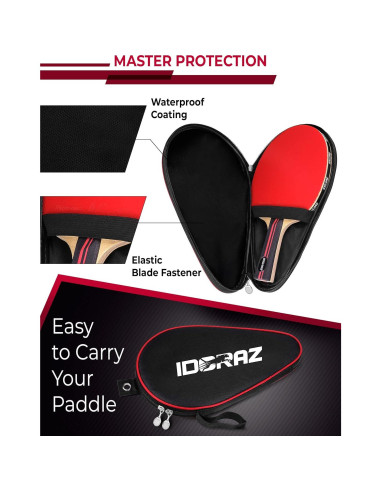 Funda para Paleta de Ping Pong Idoraz - Impermeable y Duradera