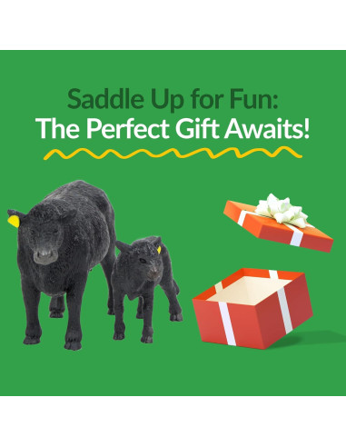 Vaca Angus y Ternero - Big Country Toys - Juguetes de Granja