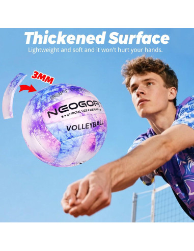 Balón de Voleibol de Playa NEOGOAT Morado Tamaño Oficial