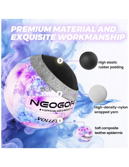 Balón de Voleibol de Playa NEOGOAT Morado Tamaño Oficial