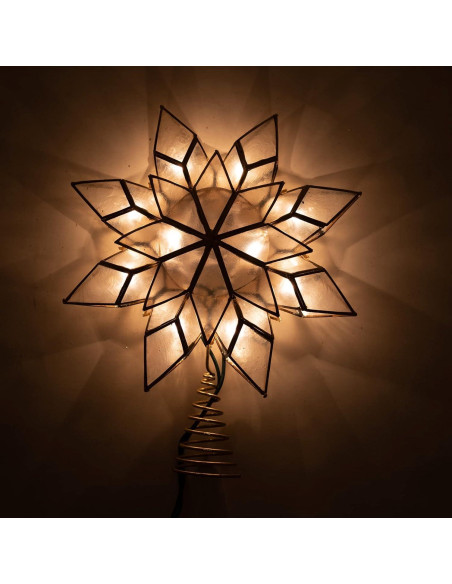 Adorno de Estrella de Capiz Kurt Adler 22.9 cm con 10 Luces