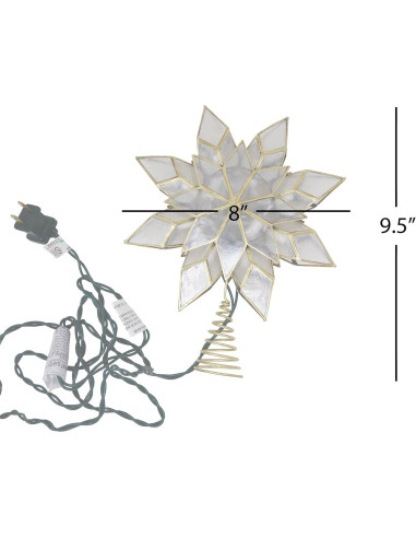 Adorno de Estrella de Capiz Kurt Adler 22.9 cm con 10 Luces