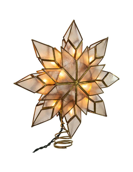 Adorno de Estrella de Capiz Kurt Adler 22.9 cm con 10 Luces