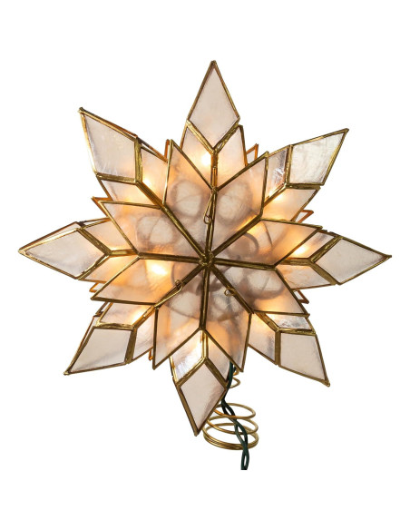 Adorno de Estrella de Capiz Kurt Adler 22.9 cm con 10 Luces
