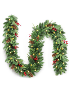 Guirnalda de Navidad Rintea 2.7m con Luces LED y Piñas