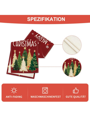 Corredor de Mesa Artoid Mode Rojo 33x183 cm Navidad