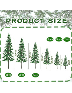 22 Árboles de Modelo Mixto Warmtree - Mini Pinos Nevados 5-15 cm 2