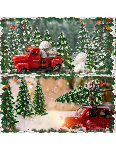 22 Árboles de Modelo Mixto Warmtree - Mini Pinos Nevados 5-15 cm