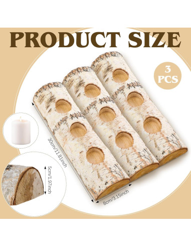 Soporte para Velas de Té de Abeto de Navidad Roowest - 3 Piezas