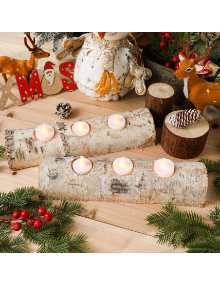 Soporte para Velas de Té de Abeto de Navidad Roowest - 3 Piezas