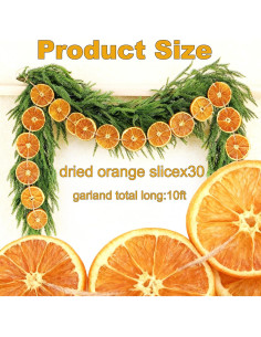 Guirnalda de Naranja Secada 3m JIYANMEI 30 Rodajas Natural 2