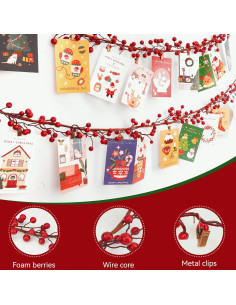 Guirnalda de Baya Nnyoggsto 144.78 cm con Clips para Tarjetas 2