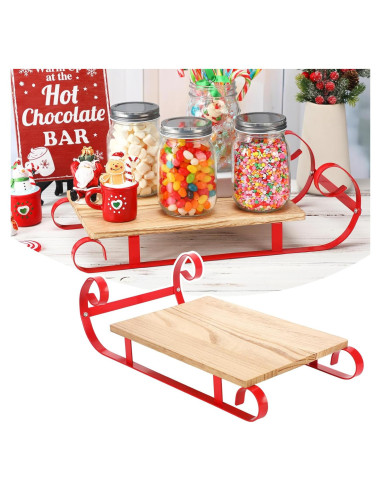 Bandeja Decorativa de Chocolate Caliente Sunnychicc Roja 42.5x23.5cm