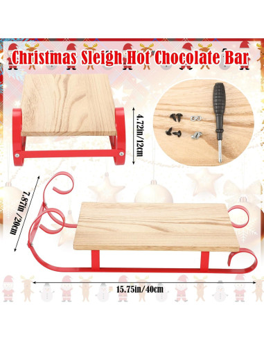 Bandeja Decorativa de Chocolate Caliente Sunnychicc Roja 42.5x23.5cm