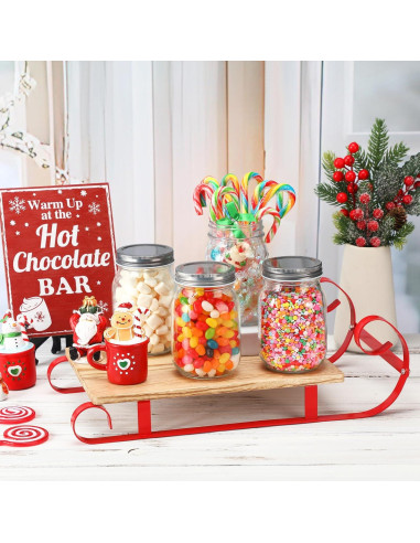 Bandeja Decorativa de Chocolate Caliente Sunnychicc Roja 42.5x23.5cm