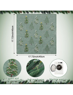 Juego de 4 Servilletas de Tulle Verde Breling 45x45 cm Navidad 2