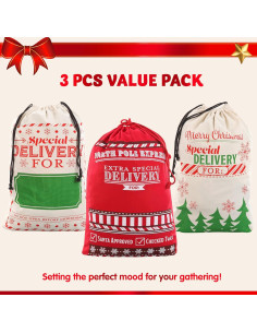 Bolsa de Yute de Santa Joyin 3 Pcs 66x48 cm Reutilizable 2