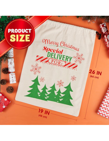 Bolsa de Yute de Santa Joyin 3 Pcs 66x48 cm Reutilizable