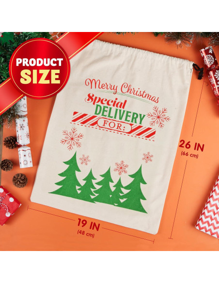 Bolsa de Yute de Santa Joyin 3 Pcs 66x48 cm Reutilizable