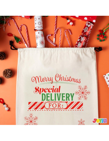 Bolsa de Yute de Santa Joyin 3 Pcs 66x48 cm Reutilizable