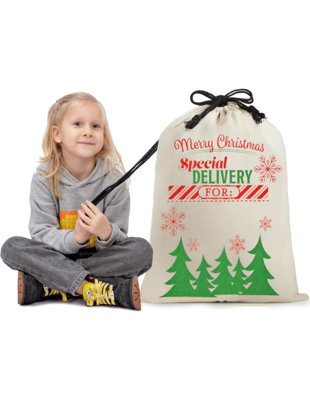 Bolsa de Yute de Santa Joyin 3 Pcs 66x48 cm Reutilizable