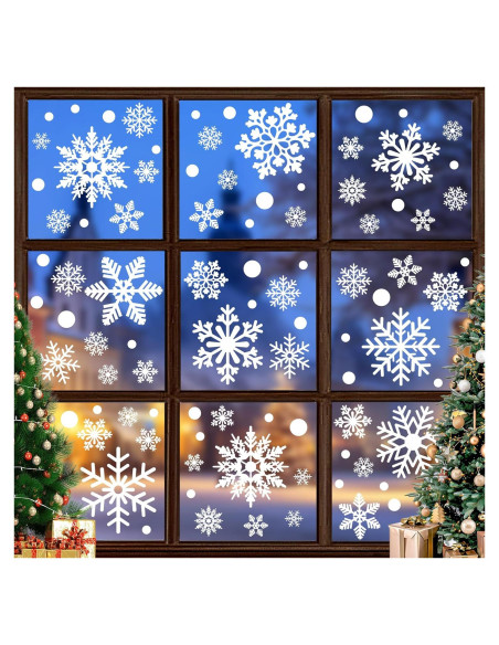 116 Adhesivos de Ventana de Copos de Nieve Traplace