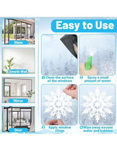 116 Adhesivos de Ventana de Copos de Nieve Traplace