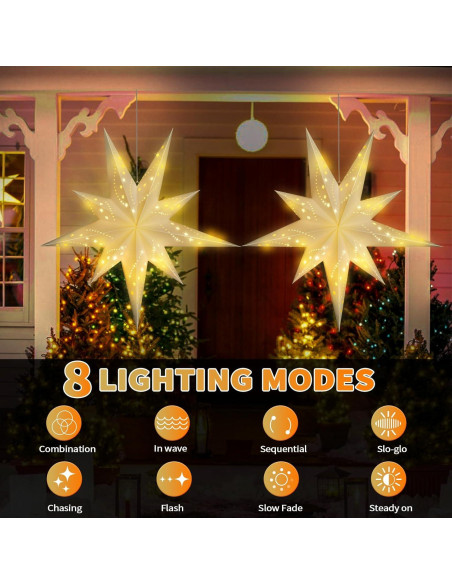 Paquete de 2 Linternas de Papel Estrella 68.58 cm Newoh