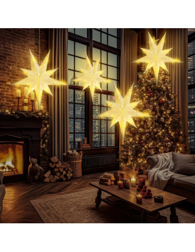 Paquete de 2 Linternas de Papel Estrella 68.58 cm Newoh