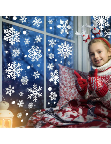 116 Adhesivos de Ventana de Copos de Nieve Traplace
