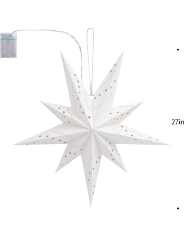Paquete de 2 Linternas de Papel Estrella 68.58 cm Newoh