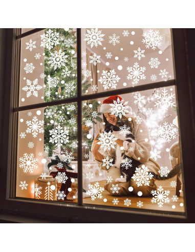 116 Adhesivos de Ventana de Copos de Nieve Traplace