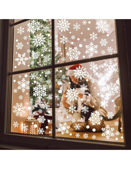 116 Adhesivos de Ventana de Copos de Nieve Traplace