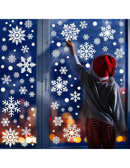 116 Adhesivos de Ventana de Copos de Nieve Traplace