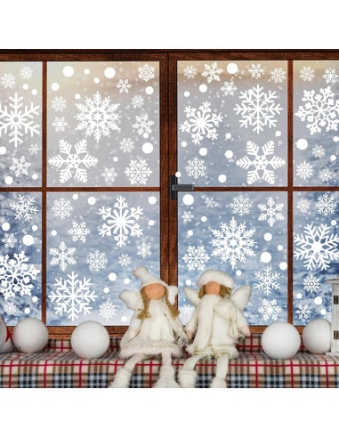 116 Adhesivos de Ventana de Copos de Nieve Traplace