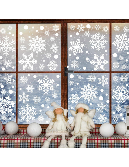 116 Adhesivos de Ventana de Copos de Nieve Traplace