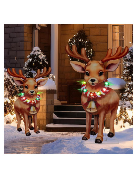 Luces de Estaca Solar HUYIENO para Jardín 2pk Multicolor