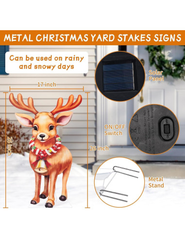 Luces de Estaca Solar HUYIENO para Jardín 2pk Multicolor