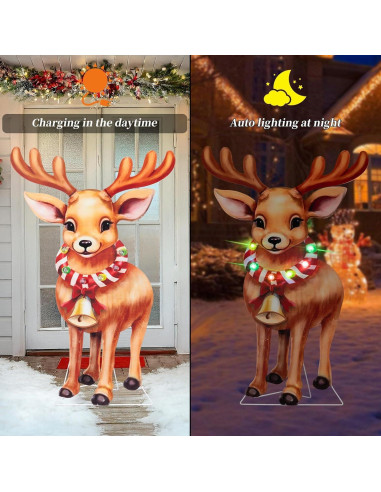 Luces de Estaca Solar HUYIENO para Jardín 2pk Multicolor