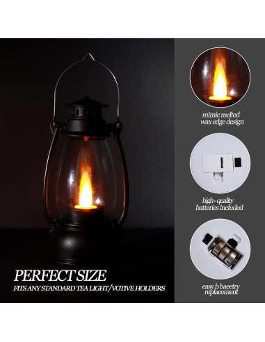 Linternas Mini LED Reperla 6 Pcs 7 cm Decorativas para Interiores