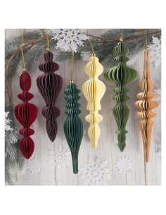 Conjunto 6 Adornos Navideños de Panal 3D OuMuaMua