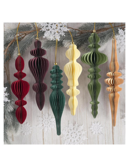 Conjunto 6 Adornos Navideños de Panal 3D OuMuaMua