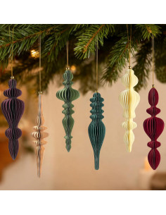 Conjunto 6 Adornos Navideños de Panal 3D OuMuaMua 2