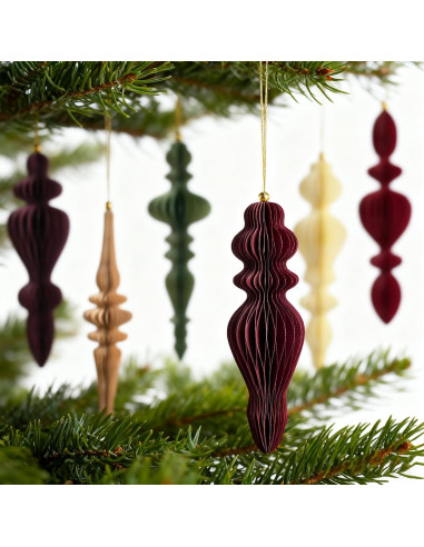 Conjunto 6 Adornos Navideños de Panal 3D OuMuaMua